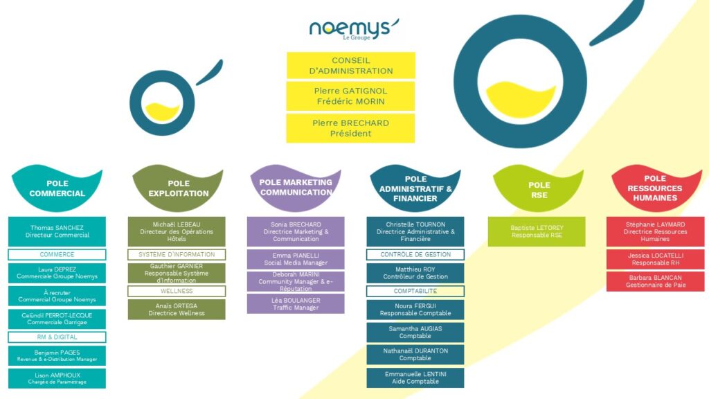 organigramme siège groupe noemys 2024-2025